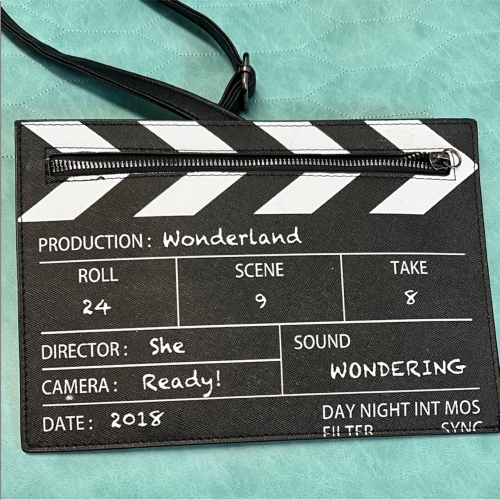 Black and White Clapperboard Clutch